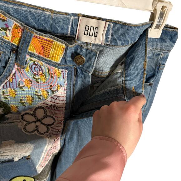 BDG Urban Outfitters Patchwork High Waisted Flare Jeans 27 - Picture 9 of 13